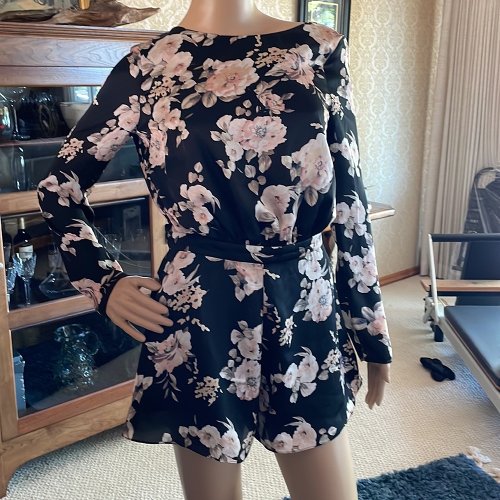 Satin floral romper